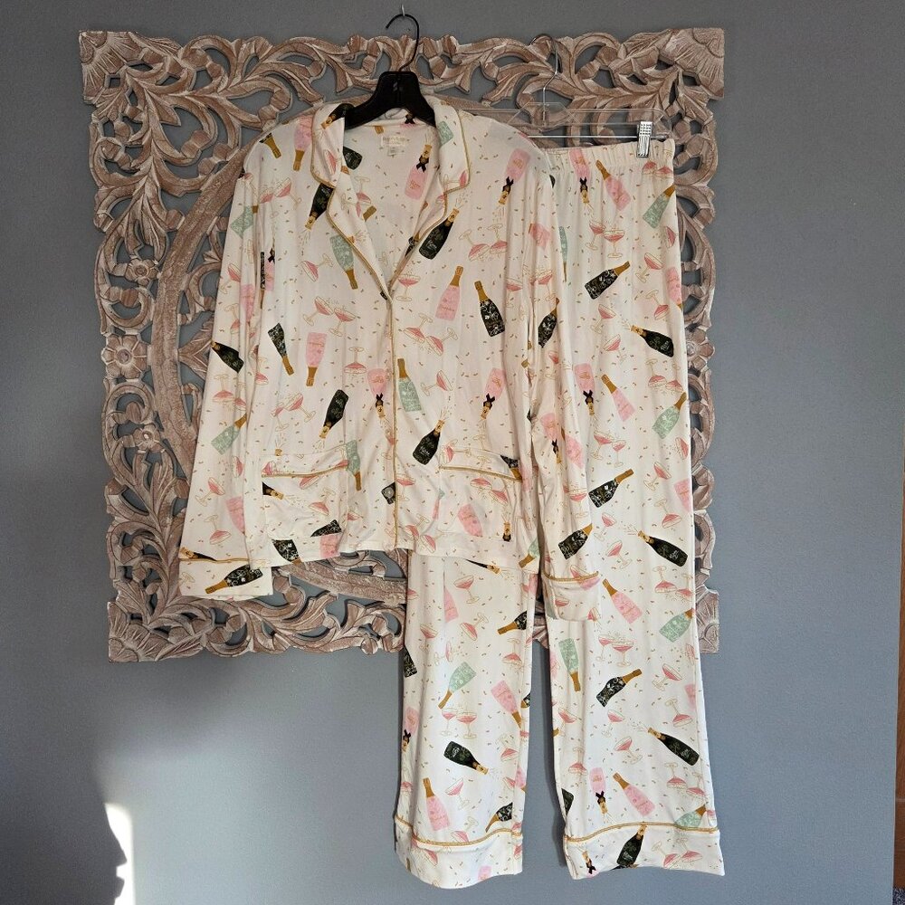 Beauty Sleep Two Piece  bridal champagne pajamas Size Medium
